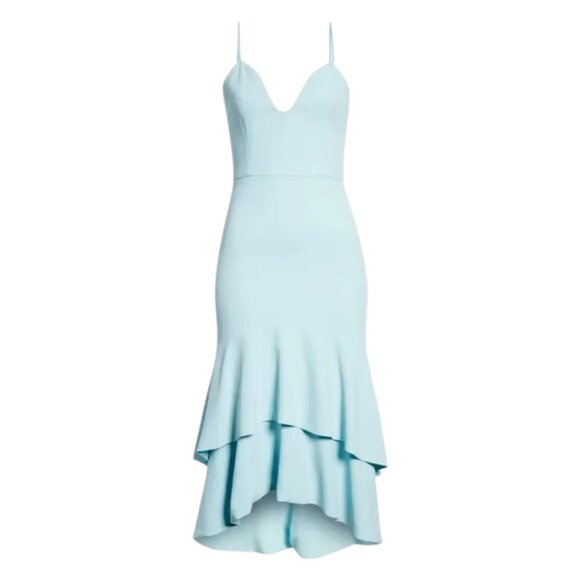 Alice + Olivia Amina Plunging Sweetheart Spaghetti-strap Midi Dress. Blue. Sz 2 - Picture 2 of 12